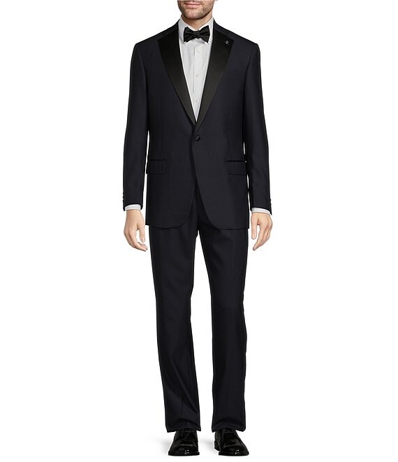 Color:Navy - Image 1 - Chicago Classic Fit Pleated 2-Piece Tuxedo