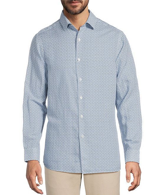 Hart Schaffner Marx Long Sleeve Petal Linen Button Front Shirt