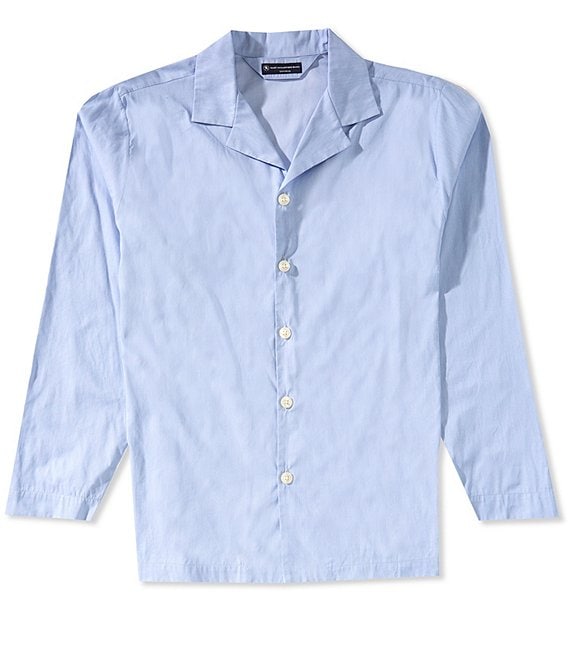 Hart Schaffner Marx Long Sleeve Woven Solid Pajama Top