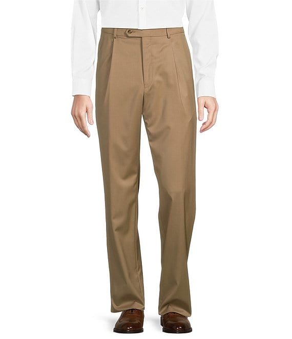 Hart Schaffner Marx Classic Fit Pleated Solid Dress Pants | Dillard's