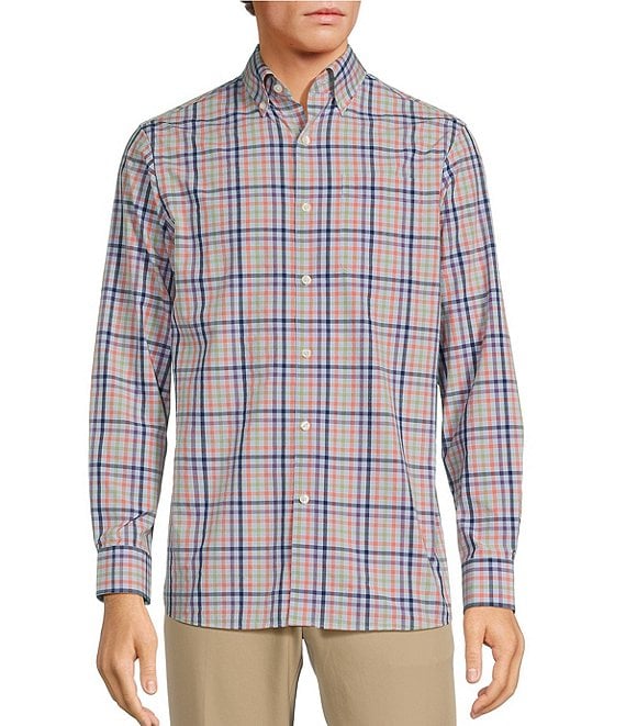 Hart Schaffner Marx Luxury Performance Long Sleeve Button Down Multi ...