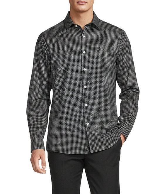 Hart Schaffner Marx Luxury Performance Tattersall Check Woven Sport Shirt