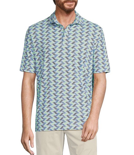 Hart Schaffner Marx Luxury Performance Short Sleeve Diagonal Polo Knit ...