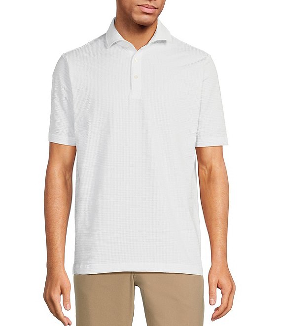 Hart Schaffner Marx Luxury Performance Short Sleeve Solid Seersucker Polo Shirt Dillard s