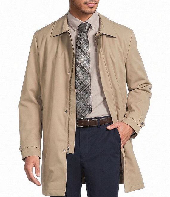 Hart Schaffner Marx Milo Solid Waterproof Twill Topcoat | Dillard's