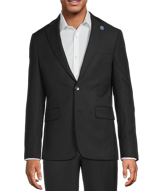 Hart Schaffner Marx Modern Fit Solid Wool Blend Blazer, Black - Image 1