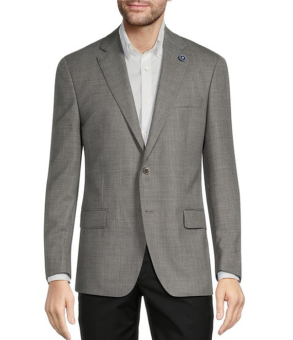 Color:Grey - Image 1 - New York Fit Fancy Pattern Sport Coat