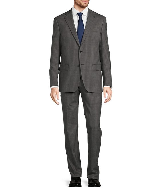 Hart Schaffner Marx New York Modern Fit Flat Front Stripe 2-Piece Suit ...