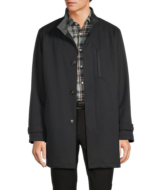 Hart Schaffner Marx New York Solid Raincoat, Black - Image 1