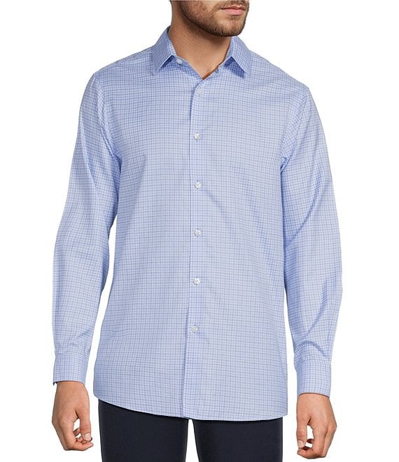 Hart Schaffner Marx State Street Essentials Long Sleeve Yarn Dye Button Front Shirt