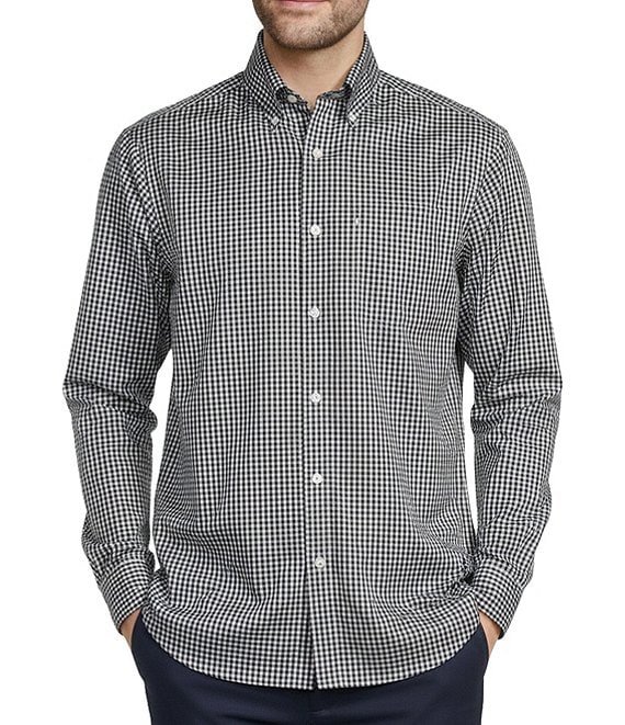 Hart Schaffner Marx State Street Essentials Medium Checked Button-Down Collar Sportshirt, Navy - Image 1