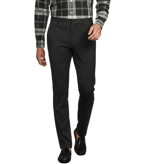 Hart Schaffner Marx State Street Essentials New York Fit Flat Front Chino Pants, Black - Image 1