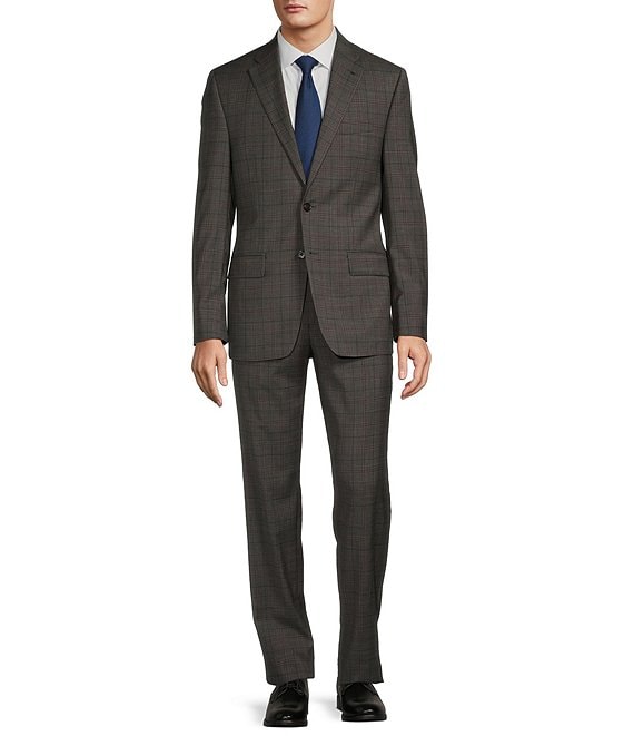 Hickey Freeman Classic Fit Flat Front Plaid Pattern 2-Piece Suit ...