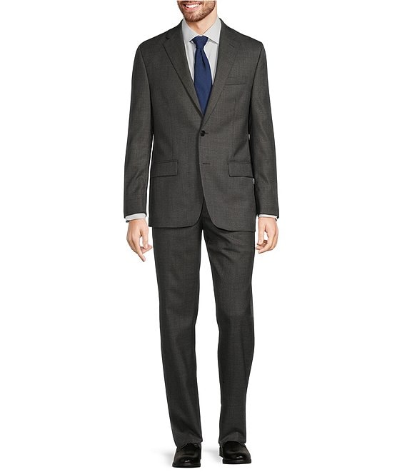 Hickey Freeman Classic Fit Flat Front Sharkskin Pattern 2-Piece Suit ...
