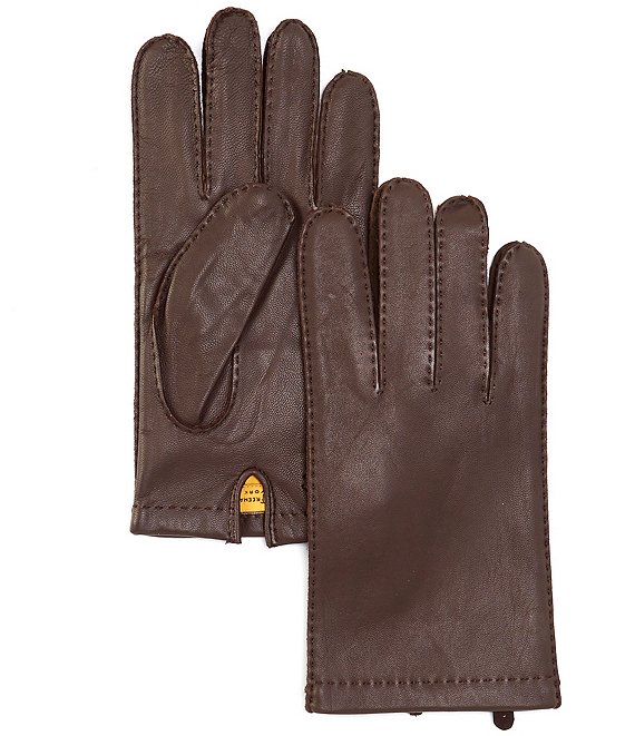 Hickey Freeman Classic Leather Cashmere Gloves