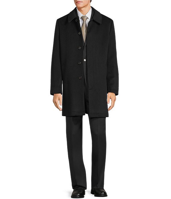 Hickey Freeman Classic Solid Topcoat, Black - Image 1