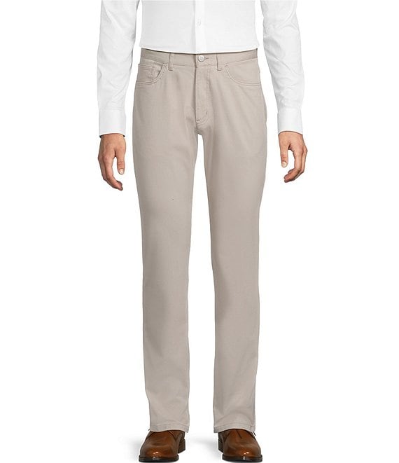 Hickey Freeman Flat Front Twill Solid Dress Pants