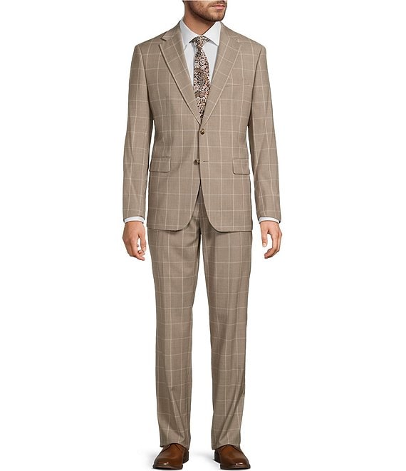 Hickey Freeman Hudson Modern Fit Flat Front Plaid 2-Piece Suit
