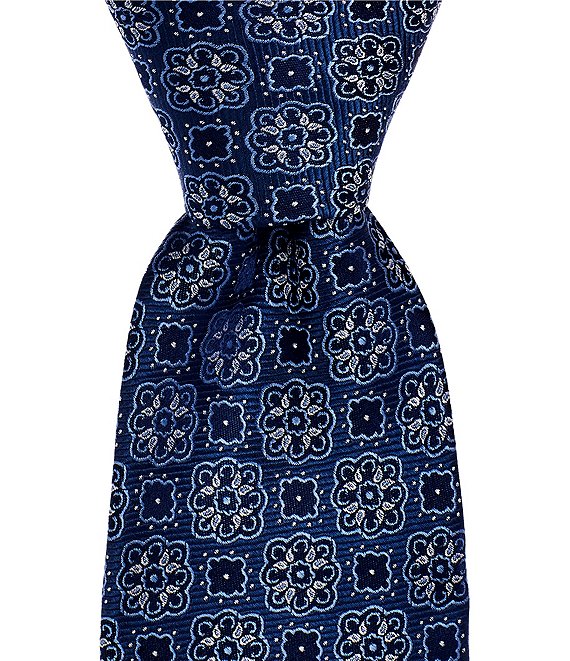 Hickey Freeman Medallion 3 1/4#double; Silk Tie