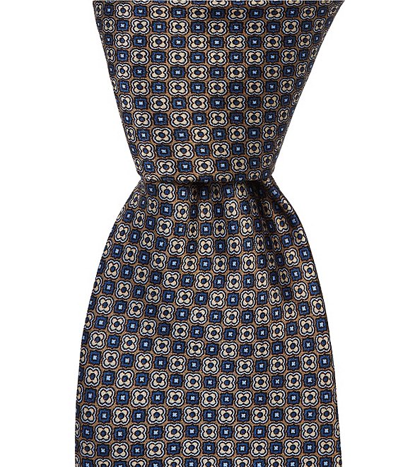 Hickey Freeman Micro Neat Pattern Traditional Silk Tie