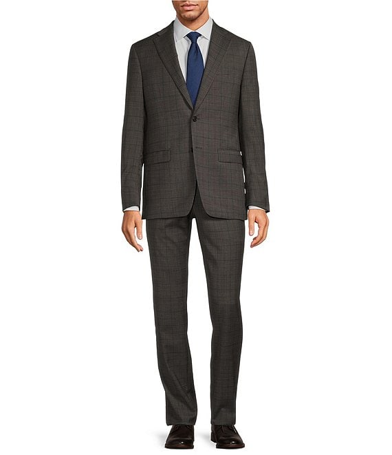 Hickey Freeman Modern Fit Flat Front Plaid Pattern 2-Piece Suit | Dillard's