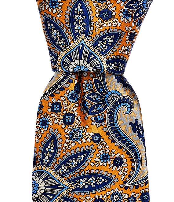 Hickey Freeman Paisley Print Traditional Silk Tie | Dillard's