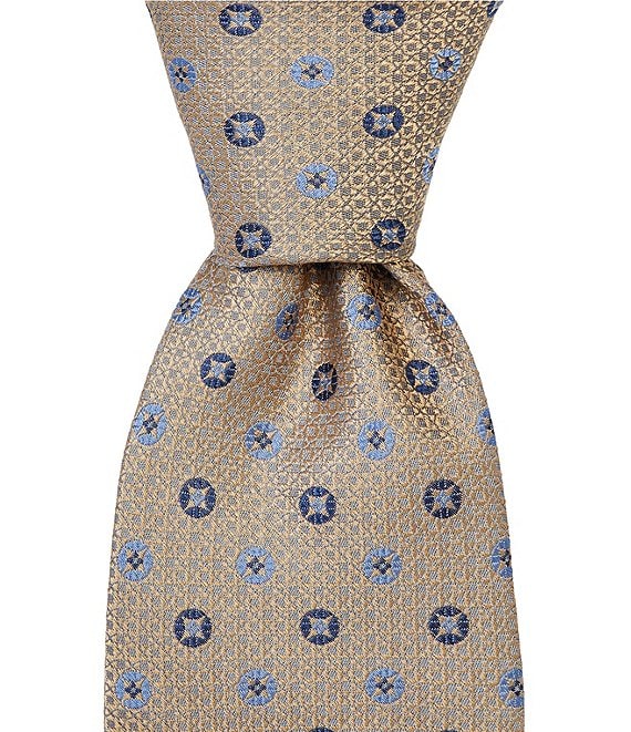 Hickey Freeman Textured Star Pattern Traditional Silk Tie