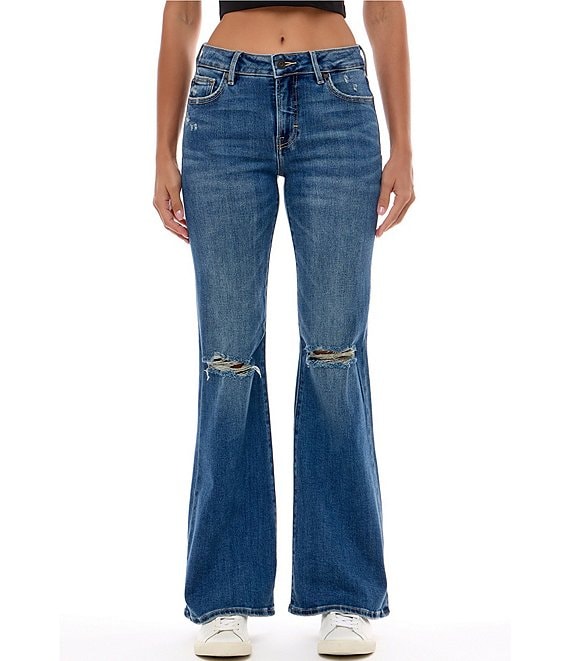 Hidden Jeans Happi Mid Rise Flare Jeans, Dark Wash - Image 1