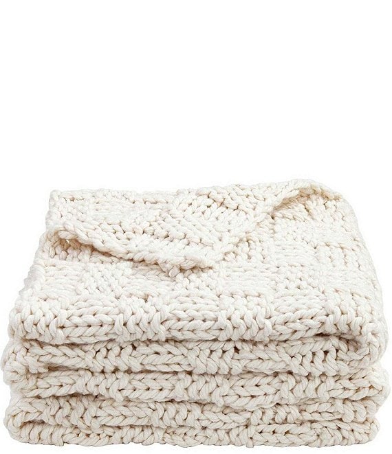 HiEnd Accents Hand Knitted Chess Throw Blanket