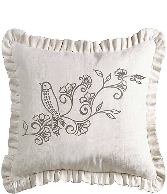 HiEnd Accents Weave Ruffled Pillow