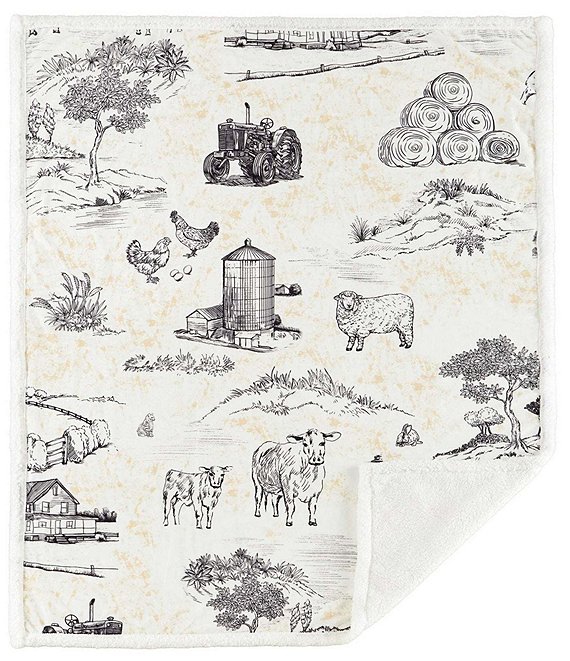 HiEnd Accents x Indigo Farm Life Campfire Sherpa-Backed Throw Blanket, Brown - Image 1