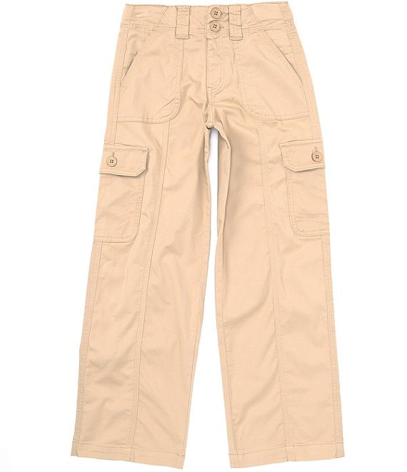 Color:Khaki - Image 1 - Big Girls 7-16 Twill Cargo Pants