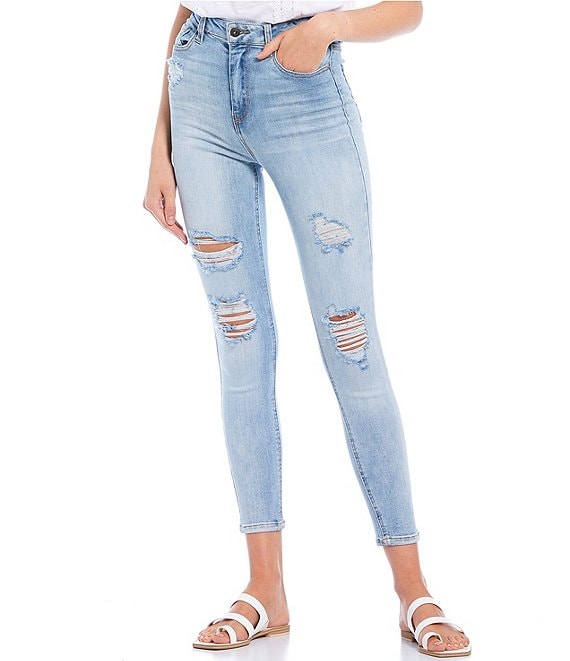 Color:Tadd - Image 1 - Real Cheeky Super High Rise Destructed Skinny Jeans