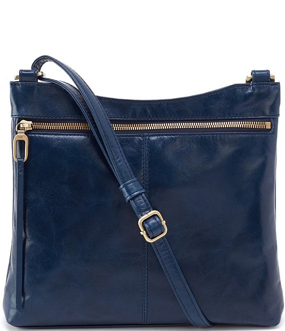 Color:Denim - Image 1 - Cambel Leather Crossbody Bag