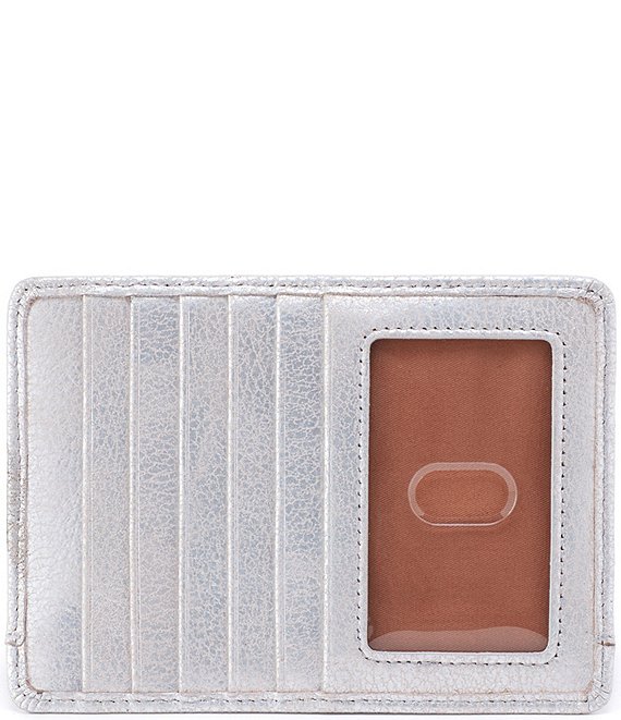 Color:Silver - Image 1 - Euro Slide Metallic Silver Leather Card Case
