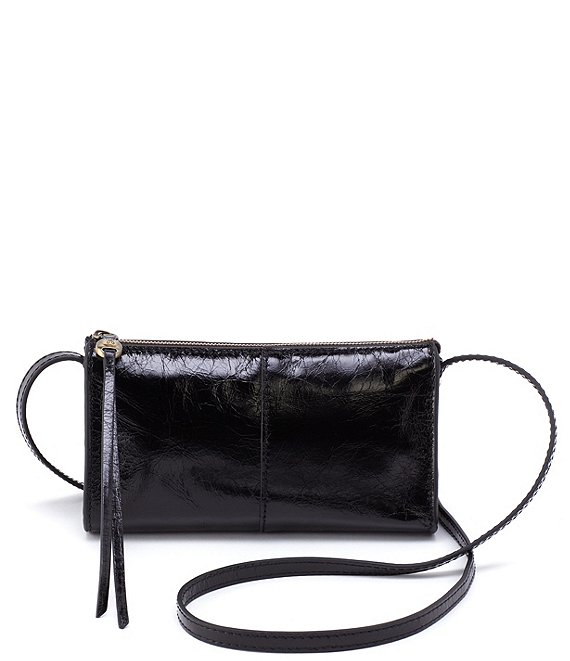 Color:Black - Image 1 - Jewel Textured Leather Crossbody Bag