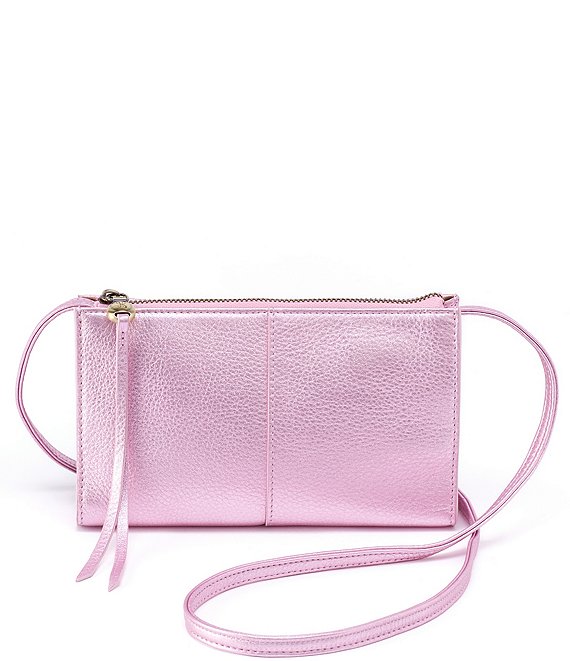 HOBO Jewel Pink Metallic Leather Crossbody Bag | Dillard's