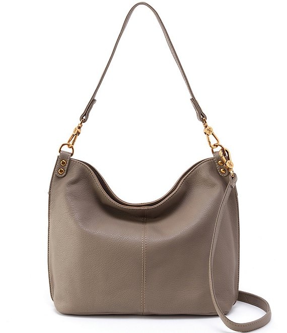 Color:Graphite - Image 1 - Pier Convertible Leather Hobo Bag