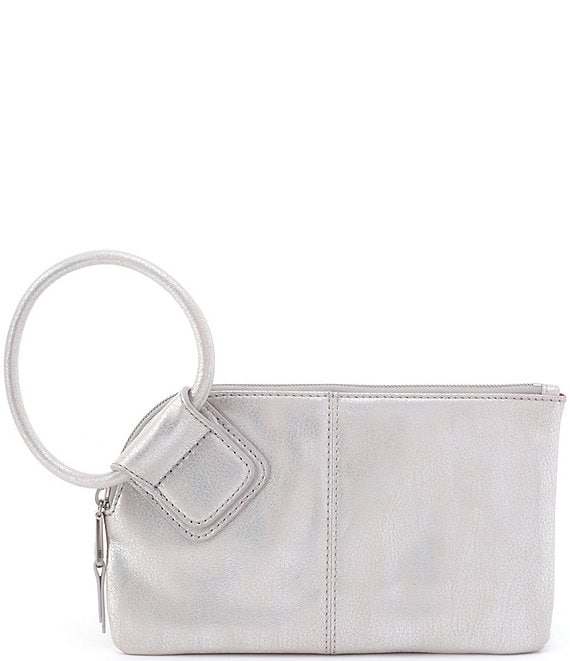 Color:Silver - Image 1 - Specialty Hide Collection Sable Leather Wristlet