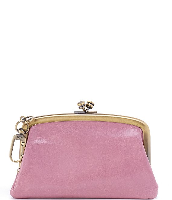 Color:Lilac Rose - Image 1 - Velvet Hide Collection Cheer Leather Clasp Pouch
