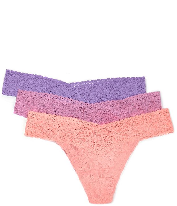 Color:Ivory/Hyacinth/Fiesta Pink - Image 1 - Holiday Original Thong 3-Pack
