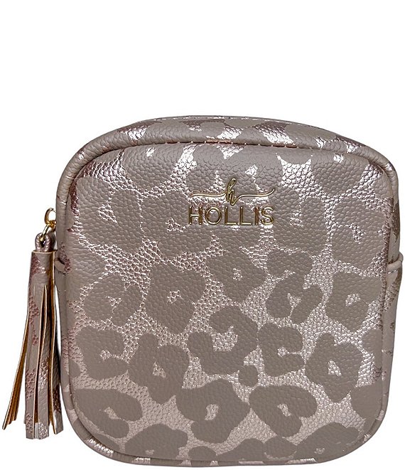 HOLLIS Vegan Leather Leopard Accessory Pouch