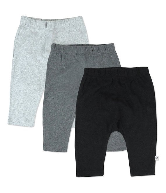Color:Gray Ombre - Image 1 - Baby Clothing - Newborn-12 Months Organic Cotton Harem Pant 3-Pack