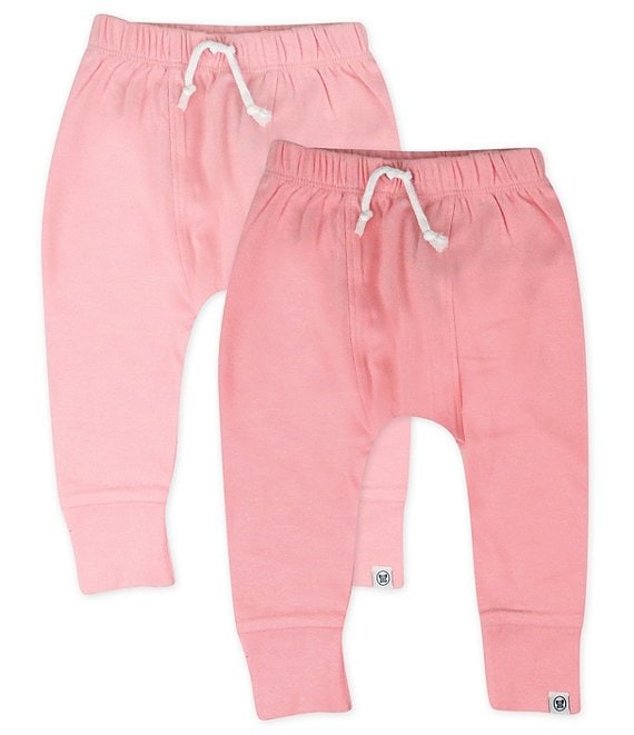 Color:Pink - Image 1 - Baby Girls Clothing - Newborn - 12 Months Organic Cotton Honest Pant 2-Pack