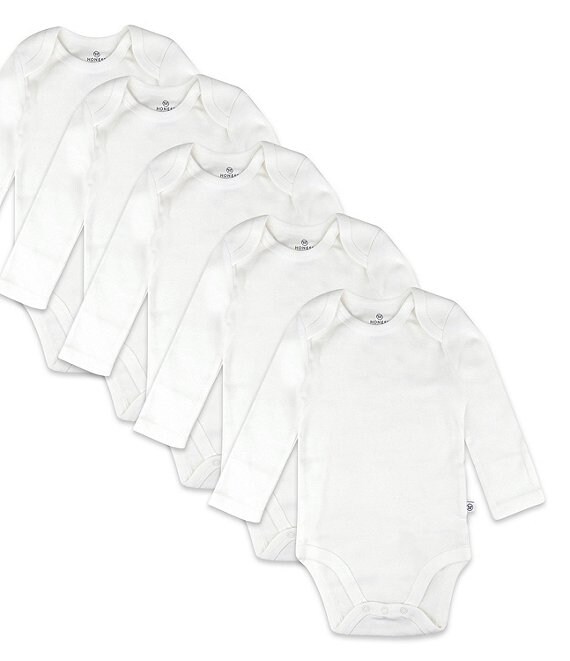 Honest Baby Clothing - Newborn - 12 Months Long Sleeve Organic Cotton Bodysuit 5-Pack