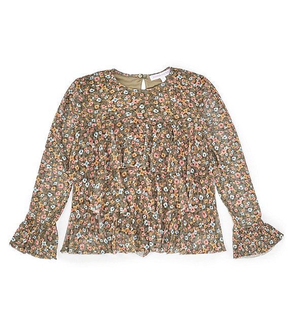Honey & Sparkle Big Girls 7-16 Long Sleeve Floral-Printed Top | Dillard's