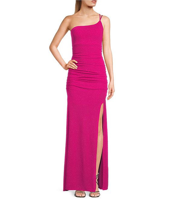 Honey and Rosie One Shoulder Double Spaghetti Strap Mermaid Shaped Gown