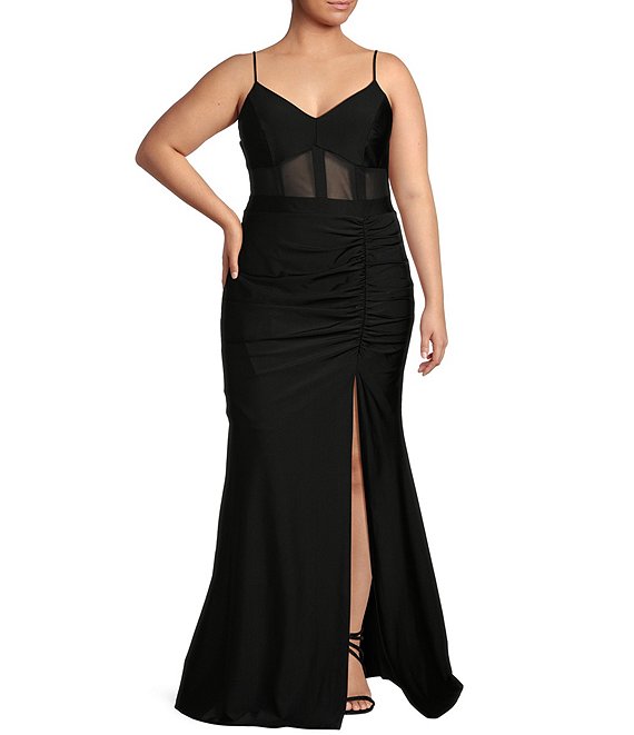 Front slit cheap long gown