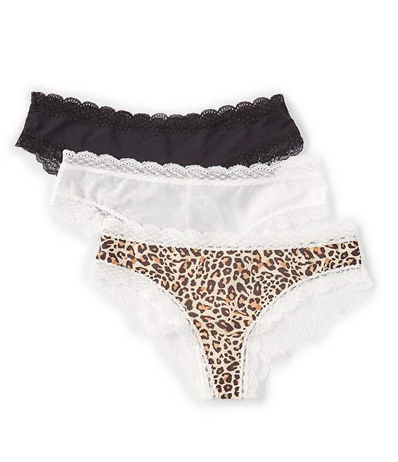 Color:Black/White/Leopard - Image 1 - Aiden Bikini Panty 3-Pack