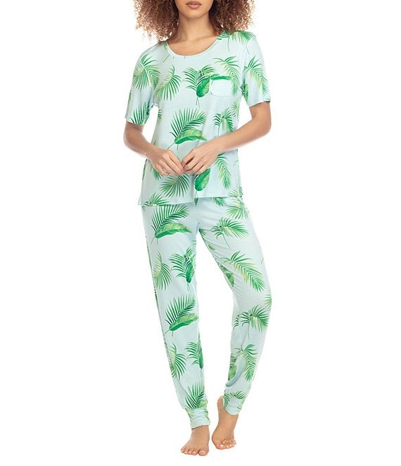 Honeydew Intimates Good Times Palm Print French Terry Knit Pajama